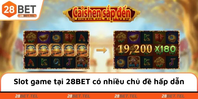 Slot game tại 28BET có nhiều chủ đề hấp dẫn